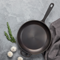 12" Smooth Cast Round Pre-Seasoned Cast Iron Skillet Fry Pan
