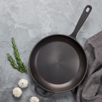 12" Smooth Cast Round Pre-Seasoned Cast Iron Skillet Fry Pan