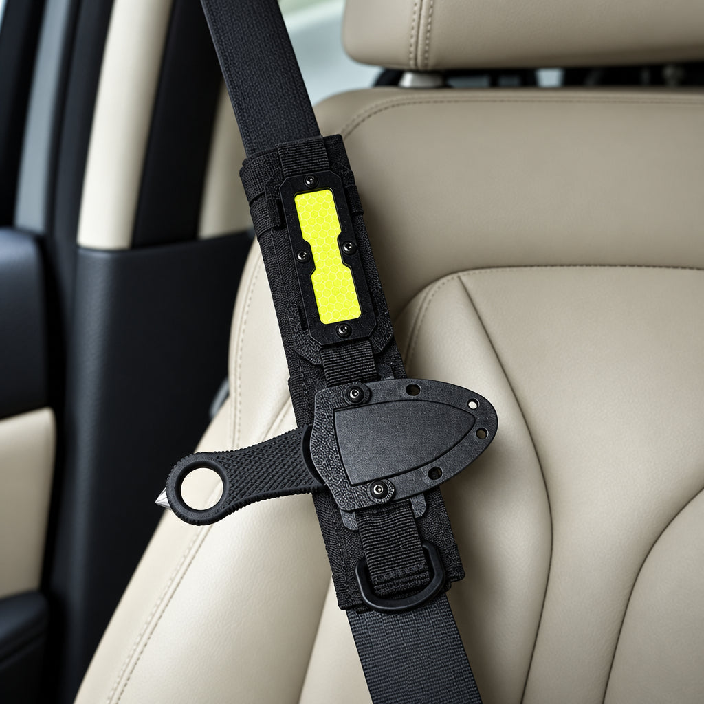 Tactical MOLLE Car Seat Belt Organizer – Universal Modular Storage Sheath for Vehicle Interiors, Compact Gear Carry and Everyday Road Accessories