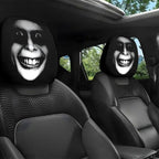 Scary Halloween Car Headrest Cover – Printed Creepy Face Seat Protector for Funny Vehicle Decorations, Haunted Themes and Spooky Seasonal Styling
