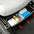 Under Seat Car Storage Box – Universal Removable Organizer for Seat-Bottom Accessories, Gadgets and Everyday Vehicle Interior Organization