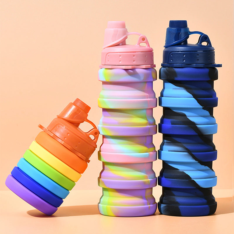 Silicone Foldable Water Bottle – Portable Leak-Proof Collapsible Cup for Outdoor Travel Camping Sports Hydration Solution