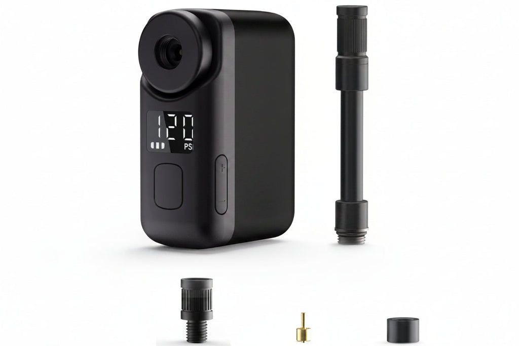 Mini Cordless Bike Tire Inflator – Portable 120PSI Electric Air Pump with Digital Screen, 450mAh Battery and Fast USB Charging