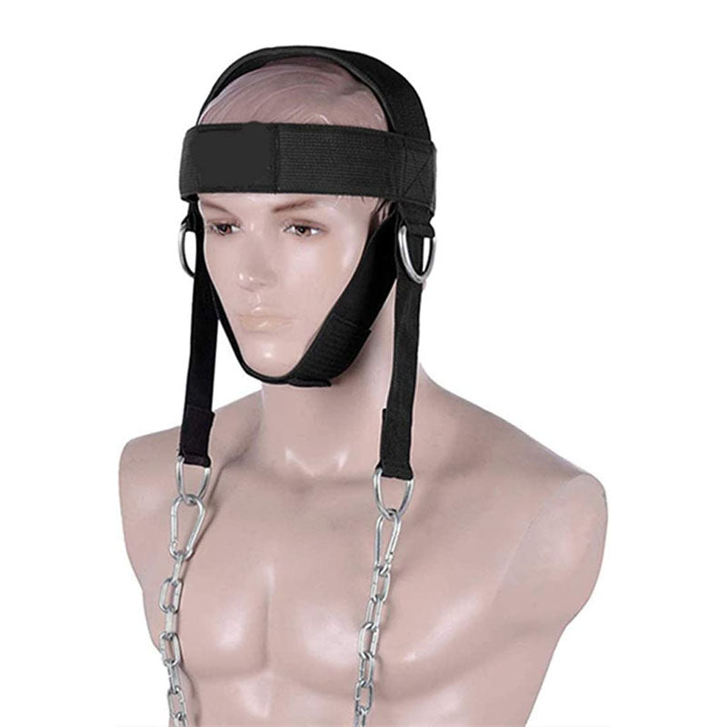 Neck Training Harness Strap - Adjustable Head and Neck Strength Exercise Gear for Gym Fitness Muscle Building and Resistance Workouts