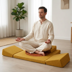 Foldable Meditation Cushion – Ergonomic Tri-Fold Yoga Kneeling Seat and Portable Floor Mat for Zen Practice, Cross-Legged Sitting and Relaxation