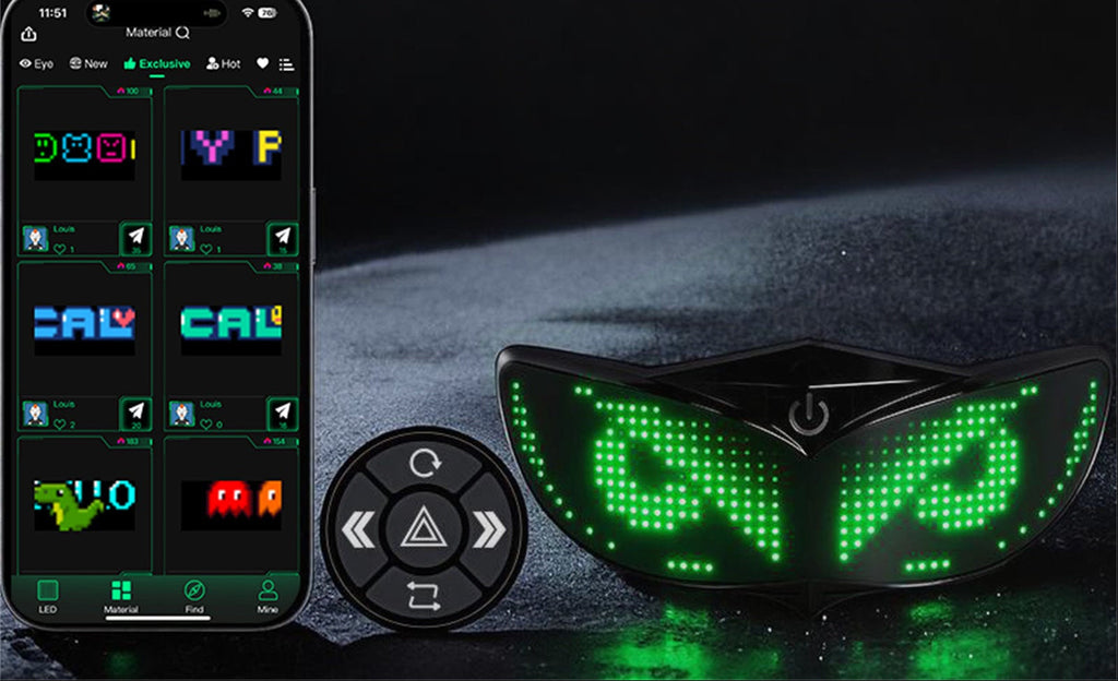 Universal Smart LED Helmet Display – Customizable Light Screen for Bicycle, Motorcycle, Scooter, Skateboard Helmets and Backpacks, Perfect for Night Visibility and Style