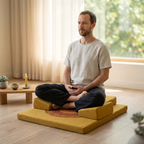 Foldable Meditation Cushion – Ergonomic Tri-Fold Yoga Kneeling Seat and Portable Floor Mat for Zen Practice, Cross-Legged Sitting and Relaxation