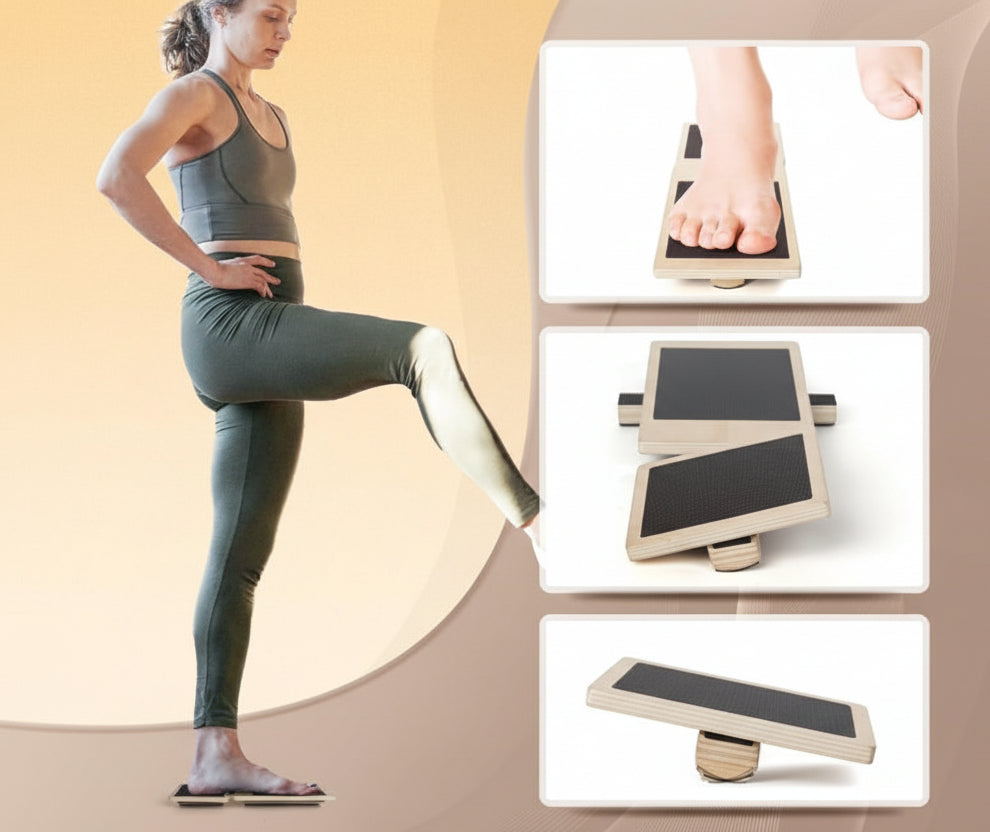 Anti Slip Wooden Balance Board - Ankle Stretcher for Ballet and Fitness Training, Home Gym Stability Exercise Equipment