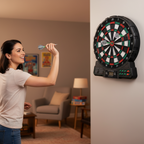 Electronic Dart Board Set – 18 Games, 159 Options, 1-8 Player Automatic Scoring with LED Display and 6 Plastic Darts