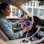 Heart-Shaped Acrylic Steering Wheel – Universal 350MM Transparent 14-Inch Sports Car Wheel with Multicolor Options for Custom Interior Styling
