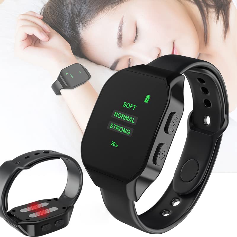 Sleep Device Wristband – Microcurrent EMS Sleep Aid Watch, 3 Intensity Levels, 10/20/30 Min Timer, USB Rechargeable