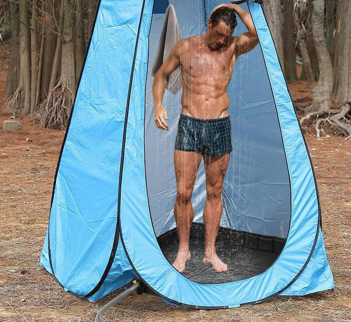 Foldable Shower Base – Lightweight Tent Floor for Portable Privacy Shower Setup, Easy to Carry