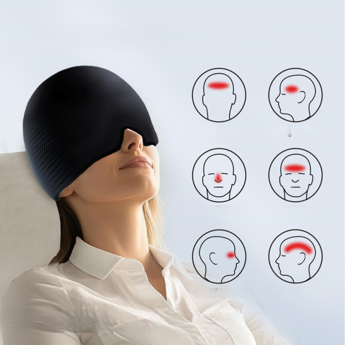 Hot & Cold Gel Compress Hood – Instant Migraine & Eye Strain Relief