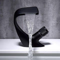 AQUACASCADE Basin Tap – Modern Waterfall Bathroom Mixer Tap in Solid Brass