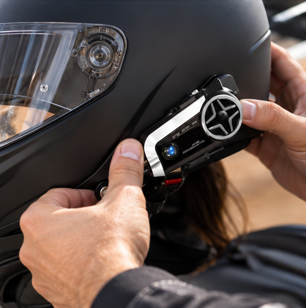 PRO Motorcycle Intercom – Bluetooth Helmet Headset with Video Recording, Wireless Communication and Hands-Free Riding Connectivity