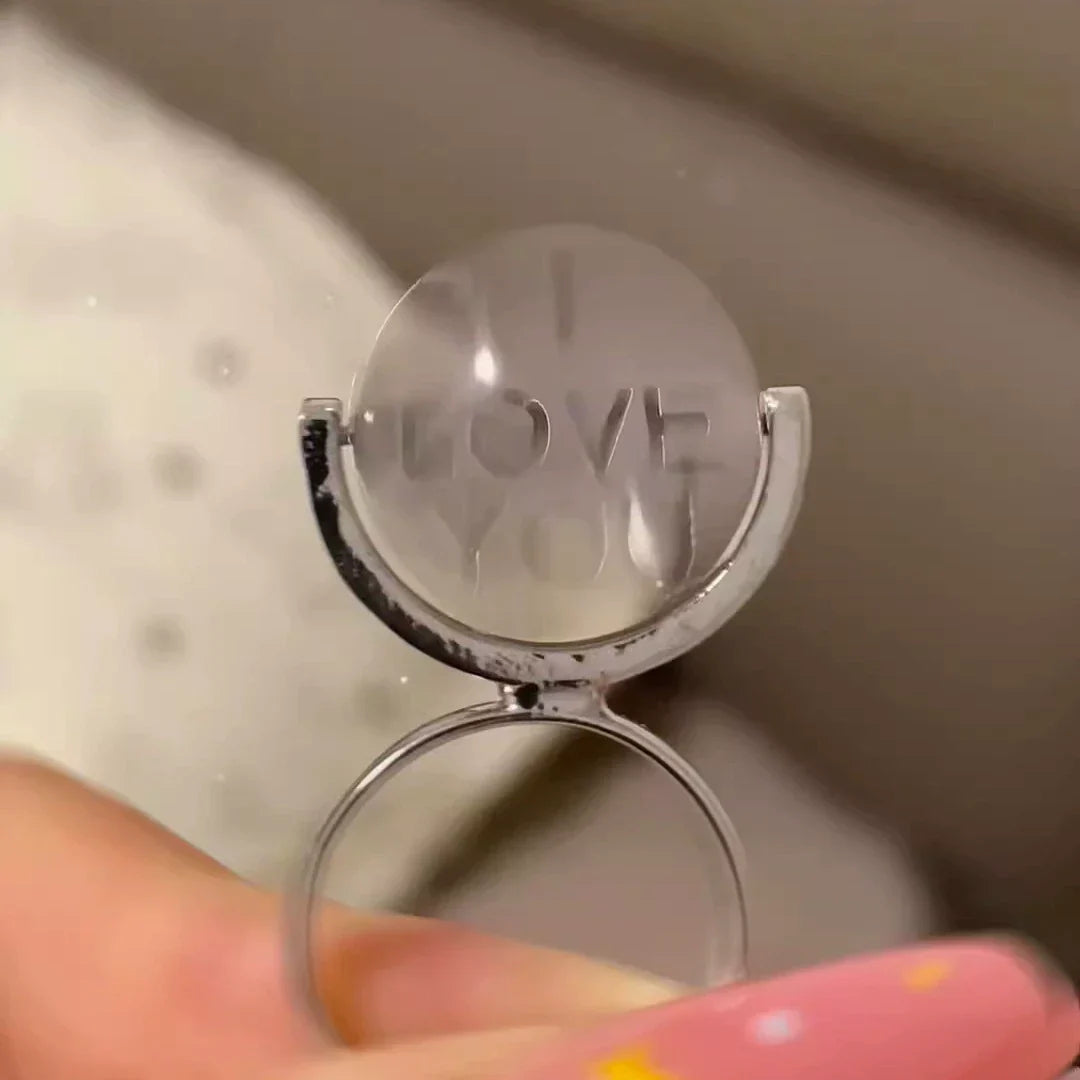 Rotating Disc I Love You Couple Ring