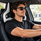 Premium Leather Racing Headrest – High-Quality Automotive Neck Support Cushion for Vehicle Seats, Driving Comfort and Sporty Interior Styling