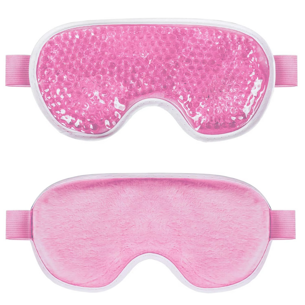 Reusable Gel Eye Mask – Cooling Cold Compress for Puffy Eyes, with Soft Plush Reverse Side