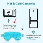 Reusable Gel Eye Mask – Cooling Cold Compress for Puffy Eyes, with Soft Plush Reverse Side