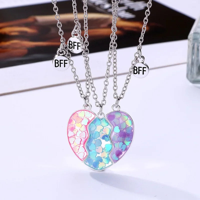 Magnetic Peach Broken Heart Necklace