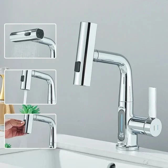 LUXOR - Modern digital washbasin tap
