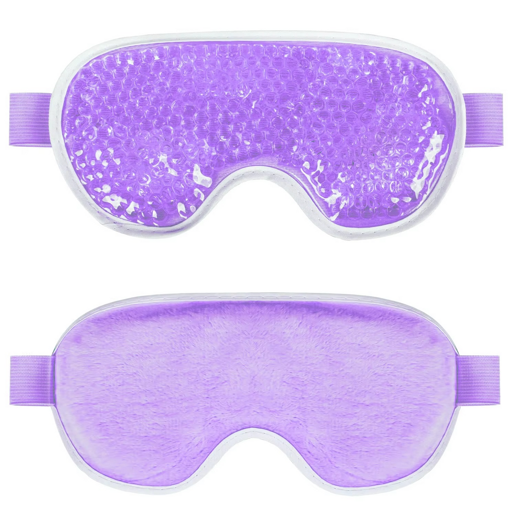 Reusable Gel Eye Mask – Cooling Cold Compress for Puffy Eyes, with Soft Plush Reverse Side