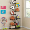 Kids Ball Storage Rack – Indoor Basketball, Football and Volleyball Organizer Stand for Playrooms, Kindergartens and Home Storage