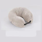 Stuffable Travel Neck Pillow – Velvet Airplane & Car Neck Pillow You Fill With Your Clothes