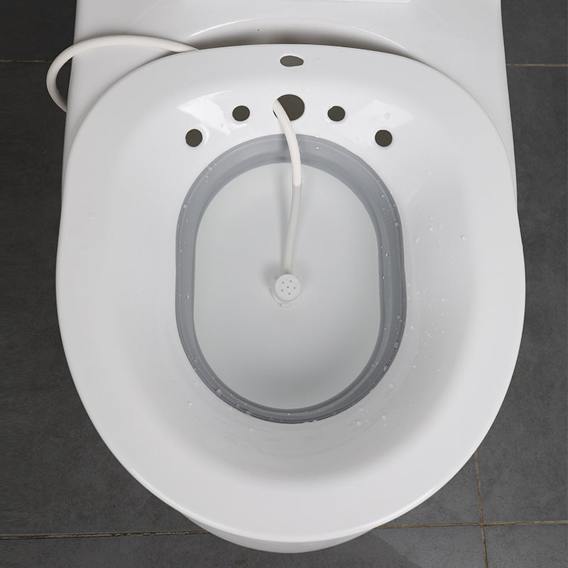 Foldable Sitz Bath for Postpartum and Everyday Use - Collapsible Over-Toilet Soaking Basin with Bulb Rinse Pump and Flat-Fold Storage