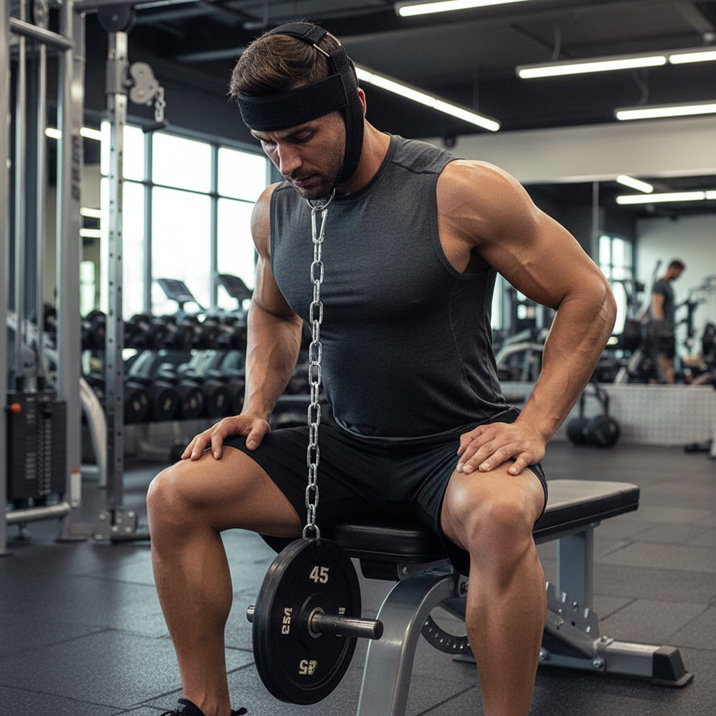 Neck Training Harness Strap - Adjustable Head and Neck Strength Exercise Gear for Gym Fitness Muscle Building and Resistance Workouts