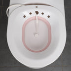 Foldable Sitz Bath for Postpartum and Everyday Use - Collapsible Over-Toilet Soaking Basin with Bulb Rinse Pump and Flat-Fold Storage