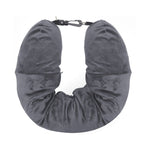 Stuffable Travel Neck Pillow – Velvet Airplane & Car Neck Pillow You Fill With Your Clothes