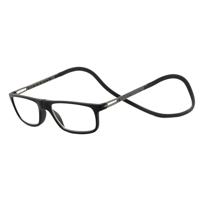 Magnet Hanging Neck Reading Glasses – Anti-Blue Light Ultra-Light Portable Square Presbyopic Spectacles for Men and Women Everyday Use