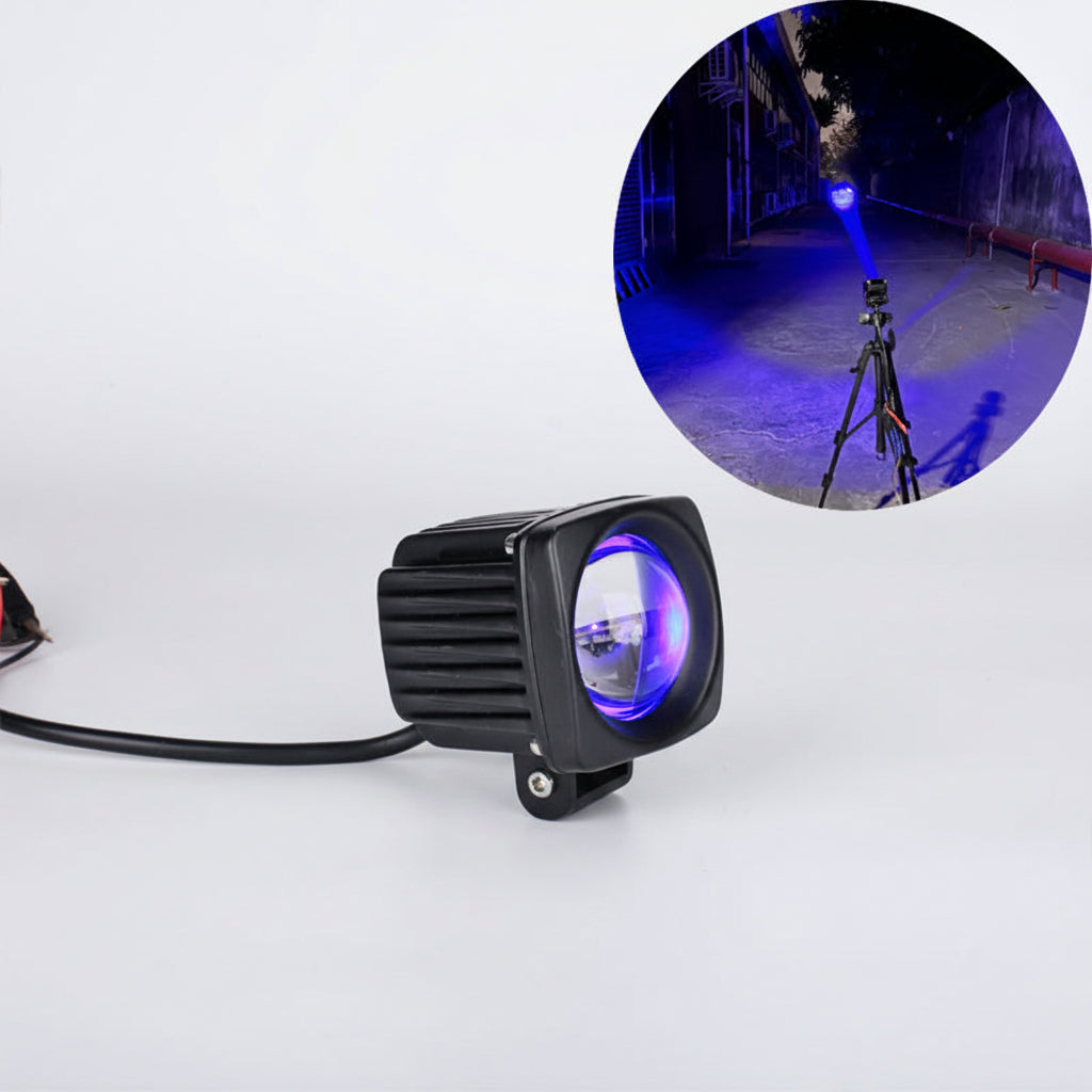 Waterproof LED Flagpole Navigation Light – 15W Blue Green Wide-Voltage Auxiliary Spotlight for Off-Road Cars, Trucks, Boats and Outdoor Visibility
