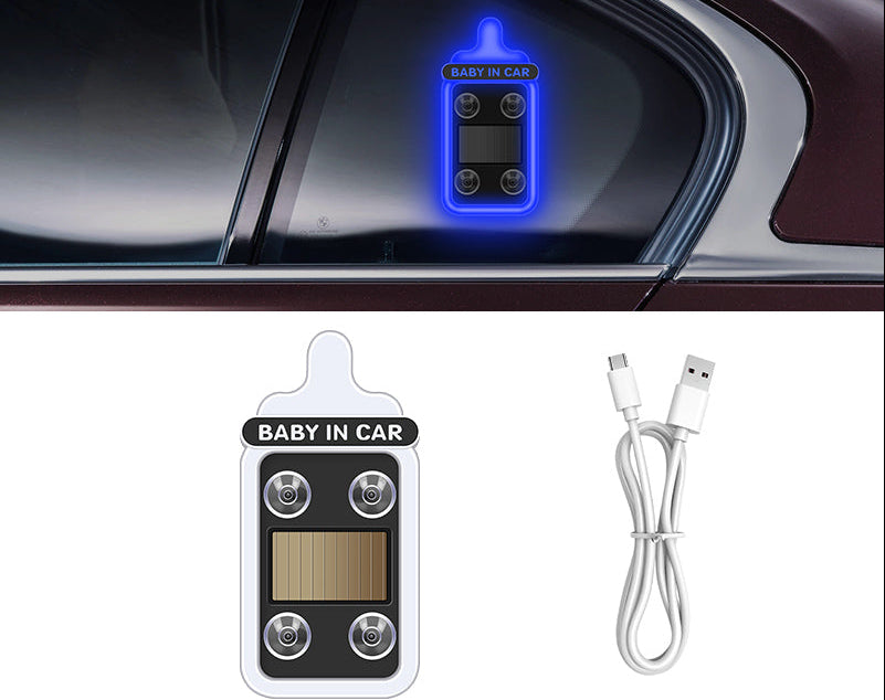 Solar Car Decorative Warning Lights – LED Ambient Bottle Lights for Triangle and Rear Windows with Eye-Catching Automotive Safety Styling