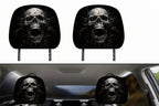 Scary Halloween Car Headrest Cover – Printed Creepy Face Seat Protector for Funny Vehicle Decorations, Haunted Themes and Spooky Seasonal Styling