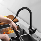 Modern kitchen faucet with touch sensor and pull-out spray head