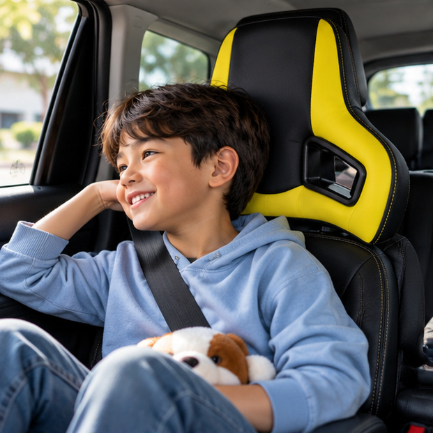 Premium Leather Racing Headrest – High-Quality Automotive Neck Support Cushion for Vehicle Seats, Driving Comfort and Sporty Interior Styling