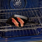 8" Square Pre-Seasoned Cast Iron Skillet Grill Pan