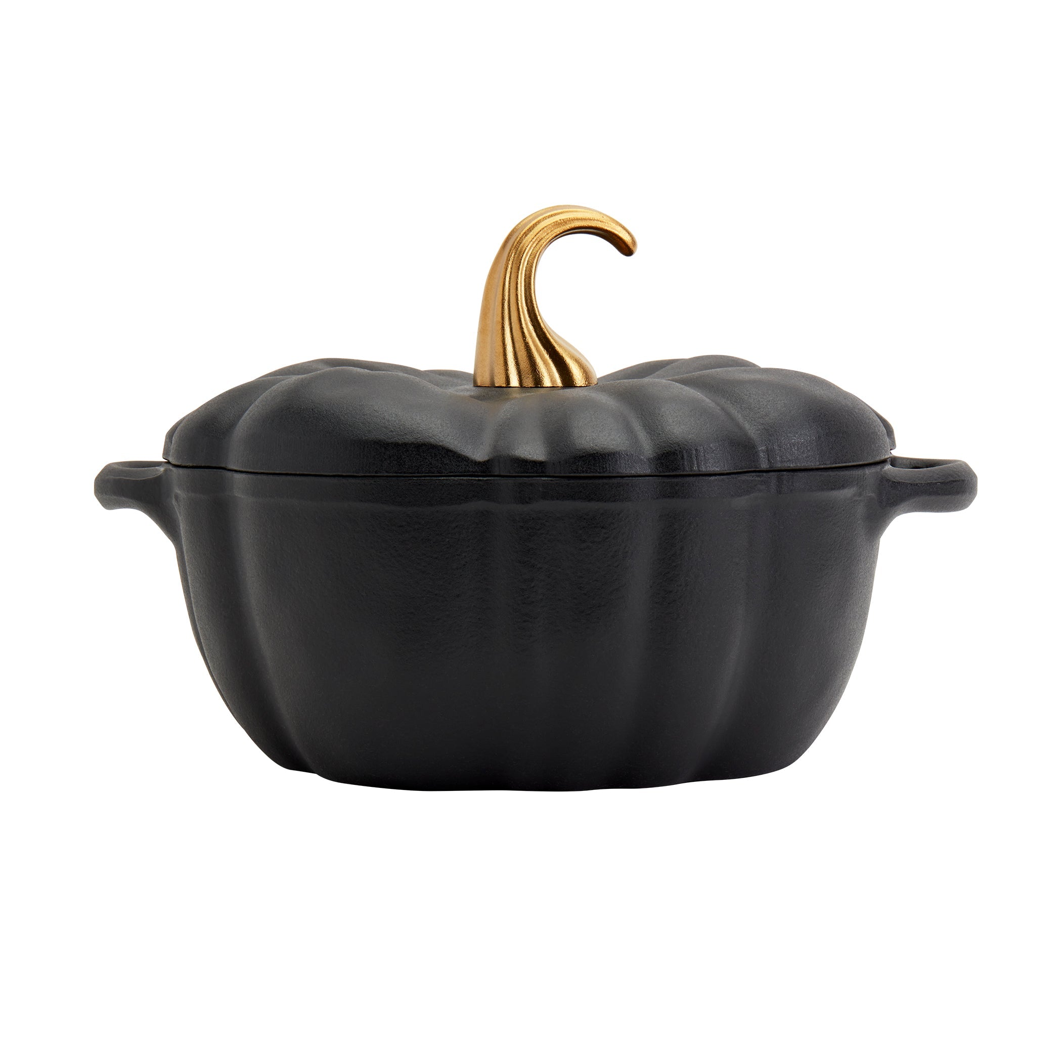 2-Quart / 4-Quart Enameled Cast Iron Pumpkin Dutch Ovens, Black