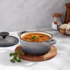 1-Quart Enameled Cast Iron Dutch Oven, Gray