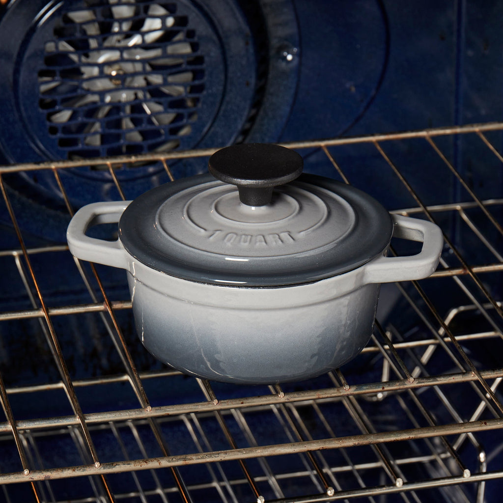 1-Quart Enameled Cast Iron Dutch Oven, Gray
