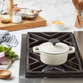 1-Quart Enameled Cast Iron Dutch Oven, White
