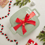 4-Quart Enameled Cast Iron Square Dutch Ovens, Matcha Green