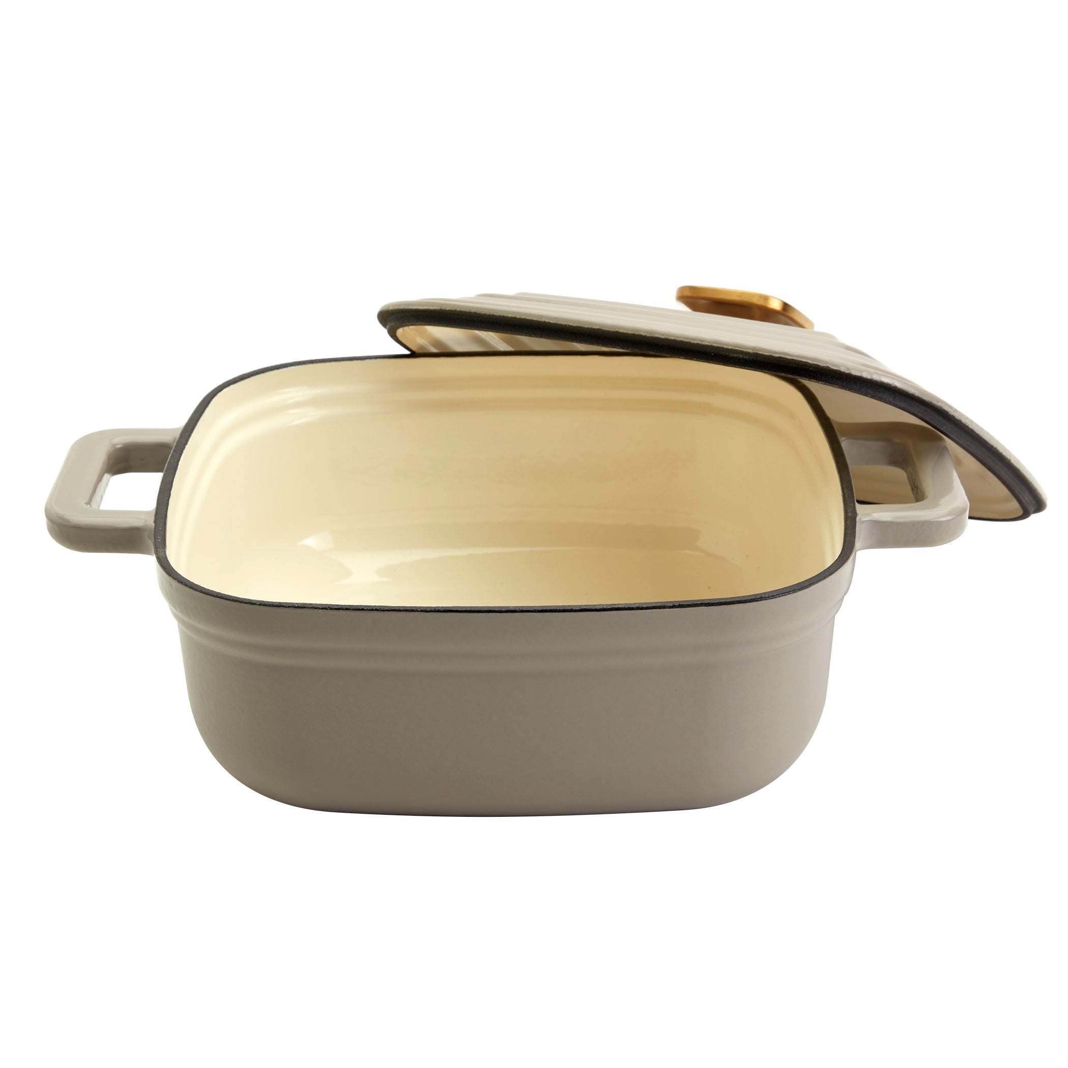 4-Quart Enameled Cast Iron Square Dutch Ovens, Gray