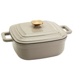 4-Quart Enameled Cast Iron Square Dutch Ovens, Gray