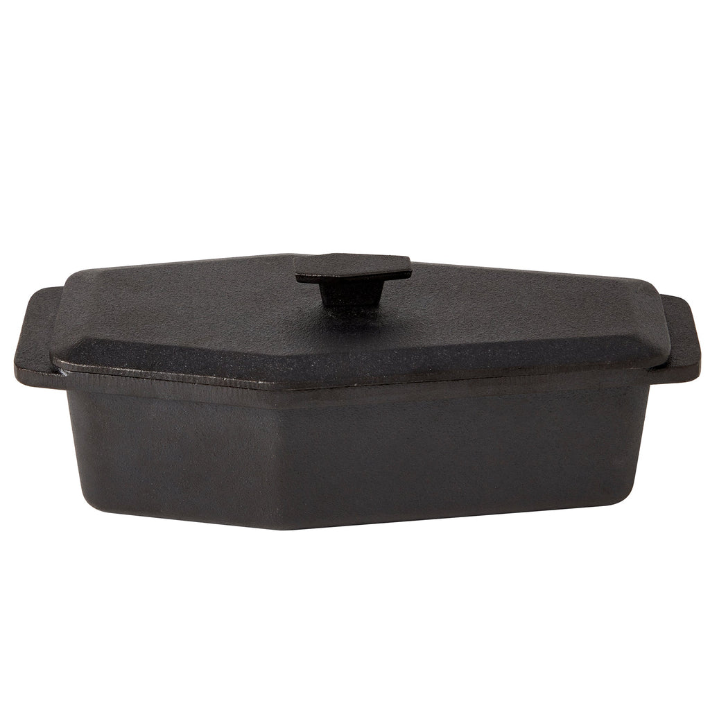1.5-Quart / 2.5-Quart Cast Iron Skeleton Coffin Casket Loaf Pan, Black