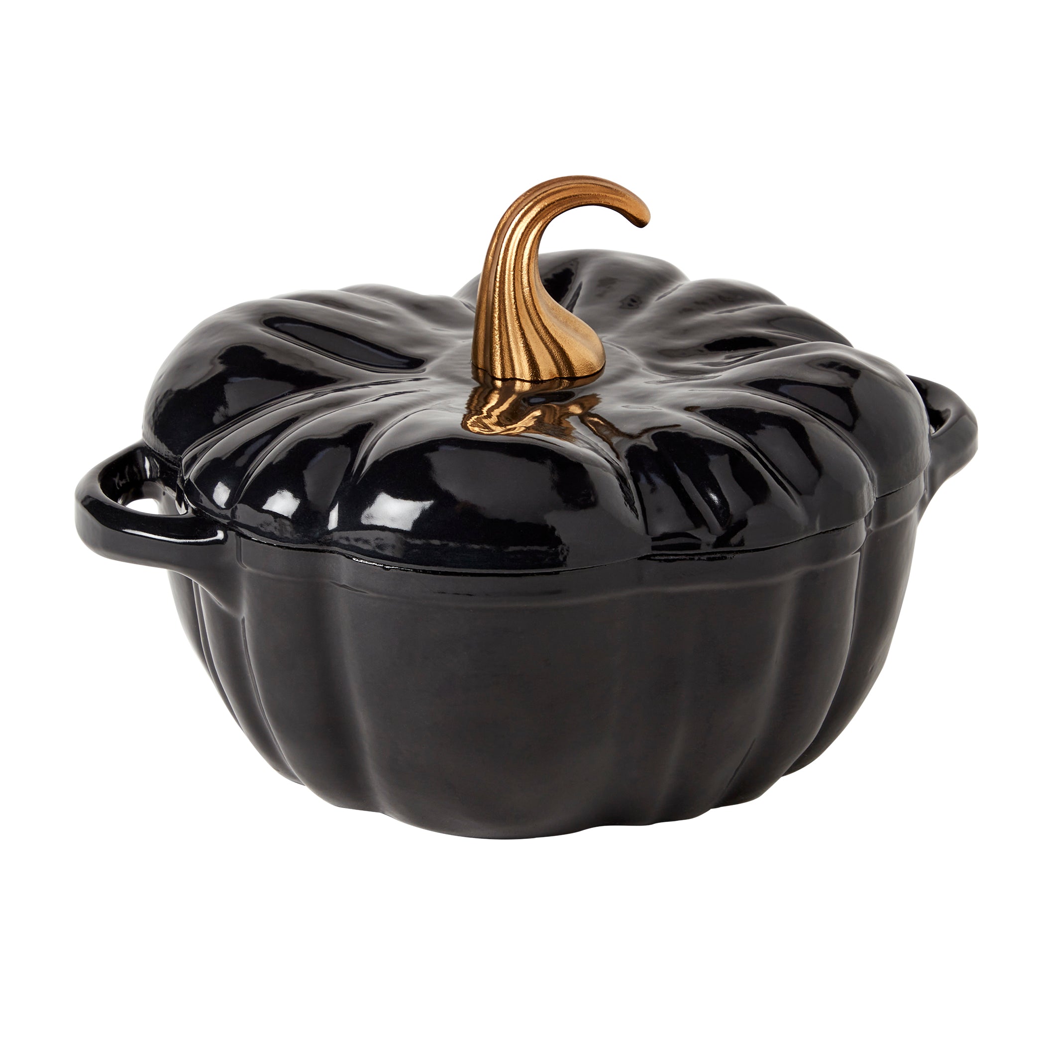 2-Quart / 4-Quart Enameled Cast Iron Pumpkin Dutch Ovens, Black