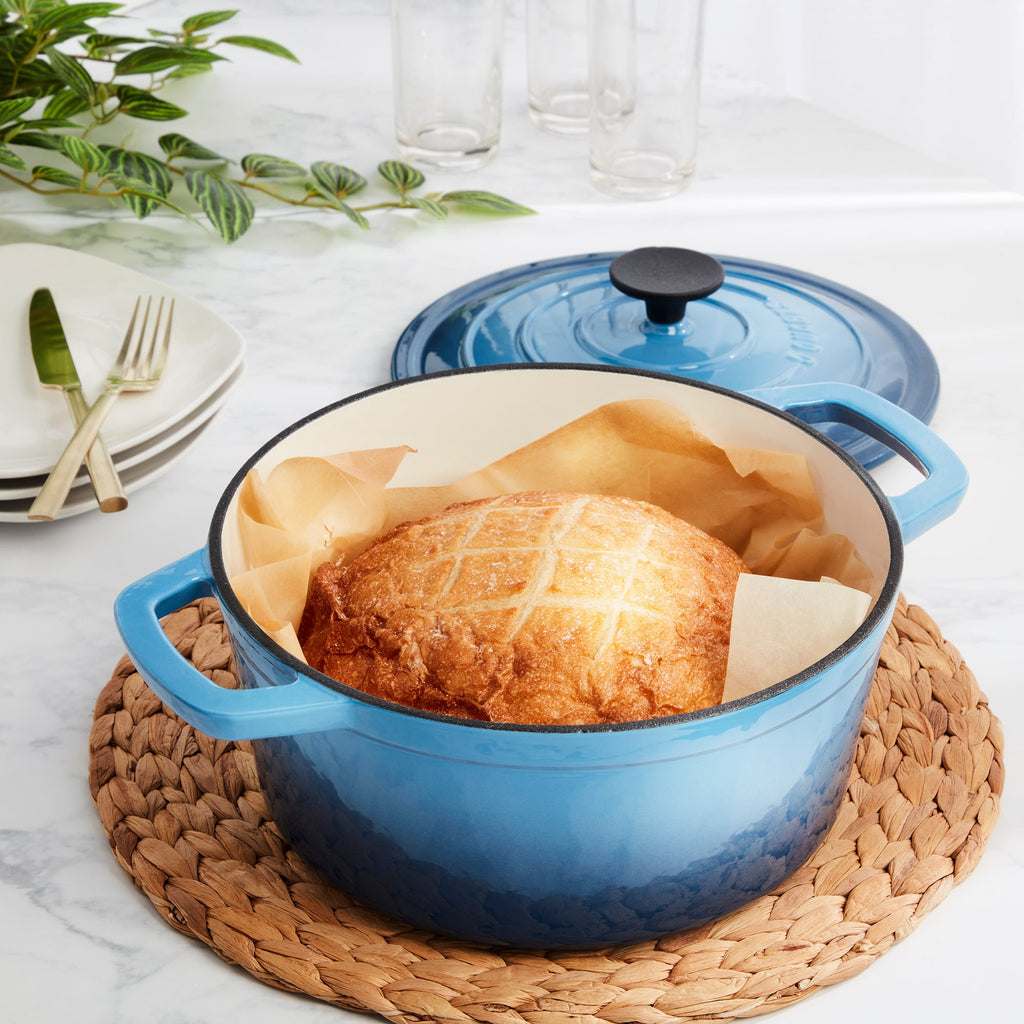 3-Quart Enameled Cast Iron Dutch Oven, Blue
