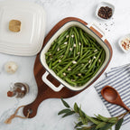 4-Quart Enameled Cast Iron Square Dutch Ovens, White